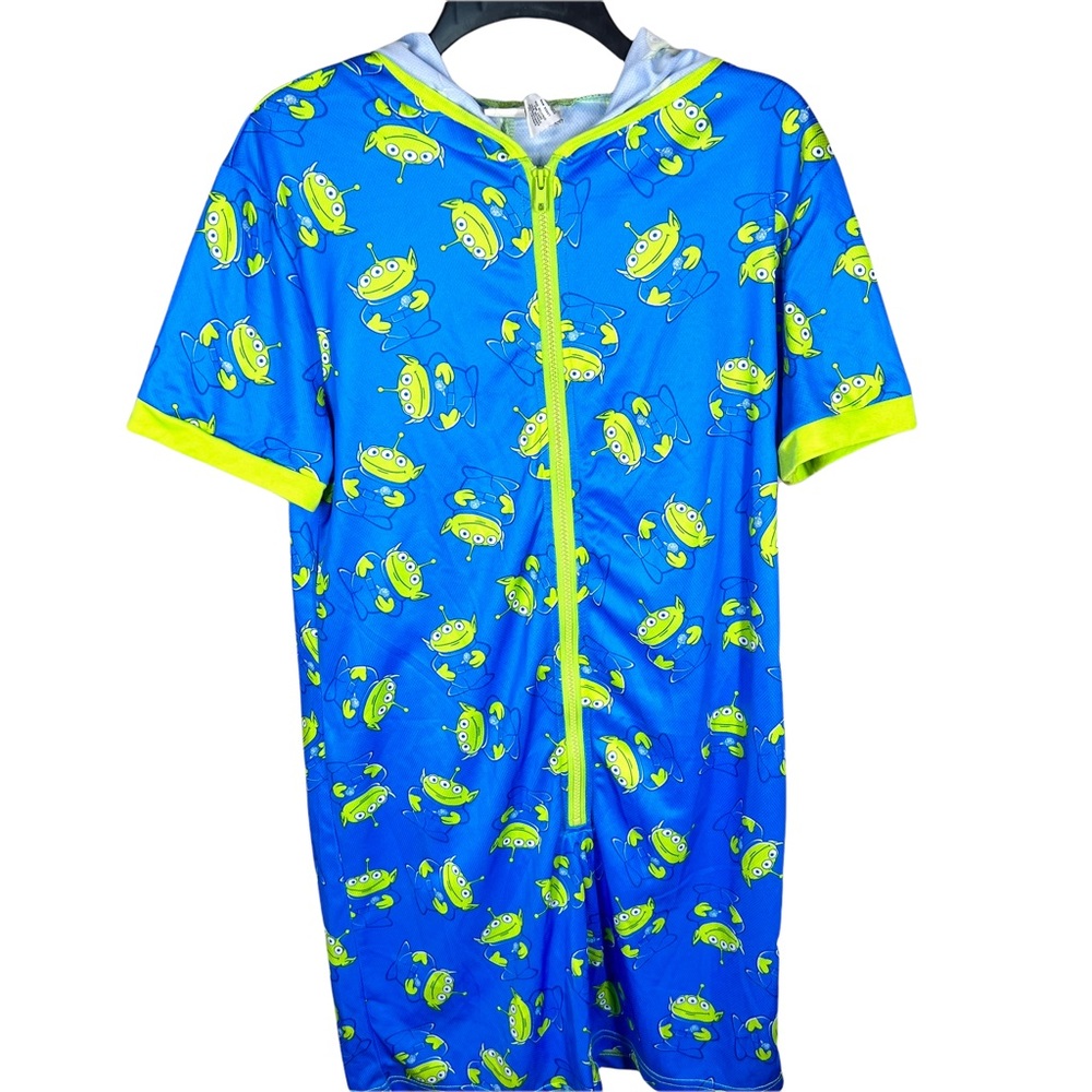 Toy Story 4 Mens Sz S Briefly Stated Alien Hooded One Piece Romper